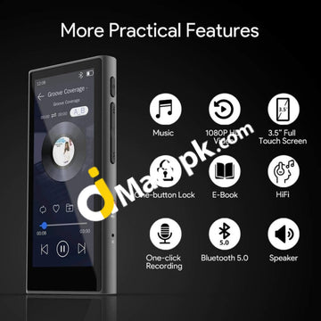 Mp3 Music Player Akamate Bluetooth 5.0 3.5 Full Touchscreen 8Gb With 1080P Hd Video One Click